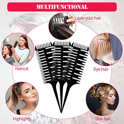 Peine de seccionamiento 3 vías para cabello 3 piezas miniatura 7