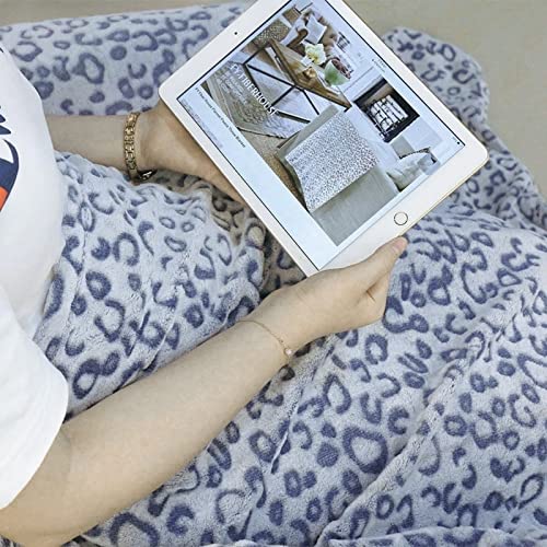 Fy Fiber House Flannel Fleece Throw Microfiber Blanket With 3D Cheetah Print,90"X108",Blue #TOP6