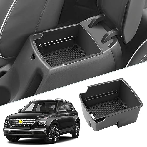 SKTU for 2020 2021 2022 2023 2024 2025 Hyundai Venue Center Console Organizer Hyundai Venue 2023 2024 2025 Accessories Container Armrest Insert Organizer ABS Tray Pallet with USB Hole and Coin Holder