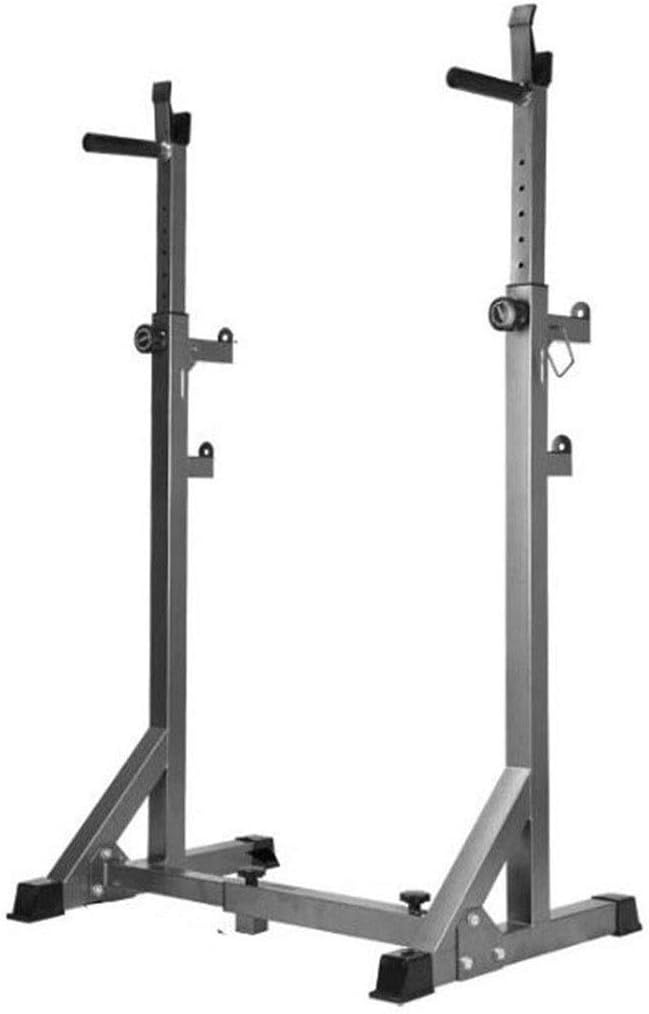 WASHLA Free-Weight Racks Multi-Function Barbell Rack Height Adjustable Dip Stand Gym Squat Rack Weight Lifting Bench Press,Height Range 50.4''-62.9''