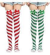 SEAUR Weihnachtssocken Herren Damen Weihnachten Kniestrümpfe Mädchen Streifen Lustig Muster Chris...