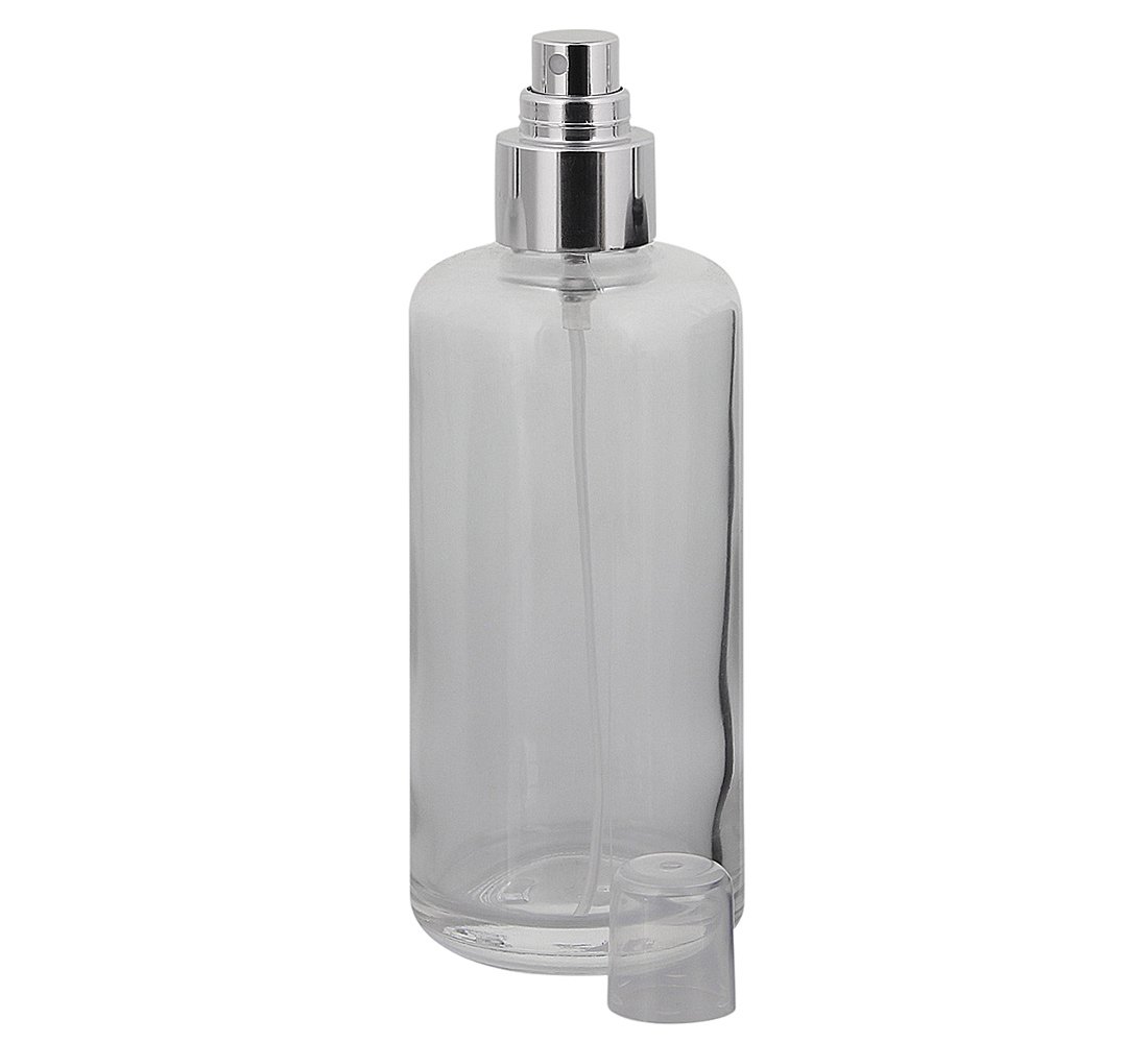 Kosmetex Mattglas-Sprühflasche 100 Ml – Mit Silbernem Pumpzerstäuber, Leer