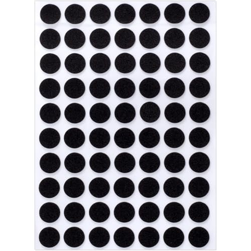 SmallCat 70 Pcs Small Felt Furniture Pads, Self-Adhesive EVA Foam Dot Circles, Round Felt Furniture Stickers for Desks Drawers Vases Photo Frames Cabinets Doors-Black (0.39'')