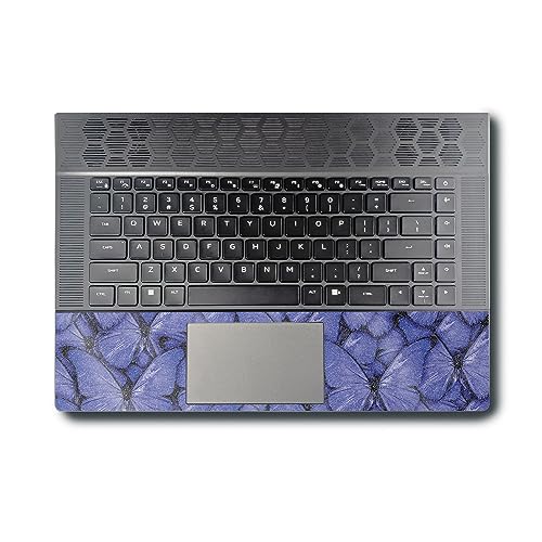 Image of MightySkins Glossy Glitter Skin Compatible with Alienware X16 R1 (2023) Full Wrap Kit - Blue Butterflies | Protective, Durable High-Gloss Glitter Finish | Easy to Apply | Made in The USA