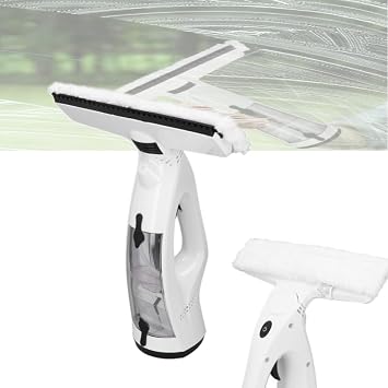 Electric Window Squeegee Glass Cleaner Tool, 3 in 1 Mirror Window Cleaner Squeegee Kit with Spray Cordless Electric Window Vacuum for Windows, Tiles, Glass, Mirror