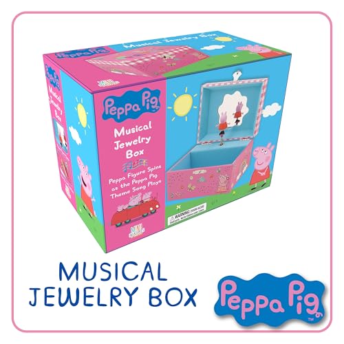Image of Peppa Pig Jewelry Box for Girls Musical Jewelry Box with Spinning Figurine, Peppa Pig Toys for Kids Ages 3-5 Plays Peppa Pig Theme Song