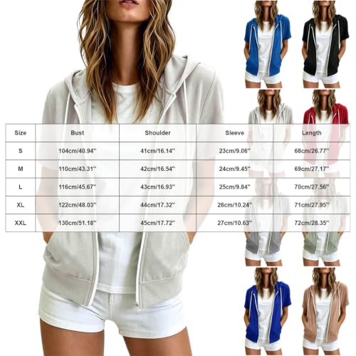 Chaleco de primavera chaqueta corta con capucha ajustable para mujer 6