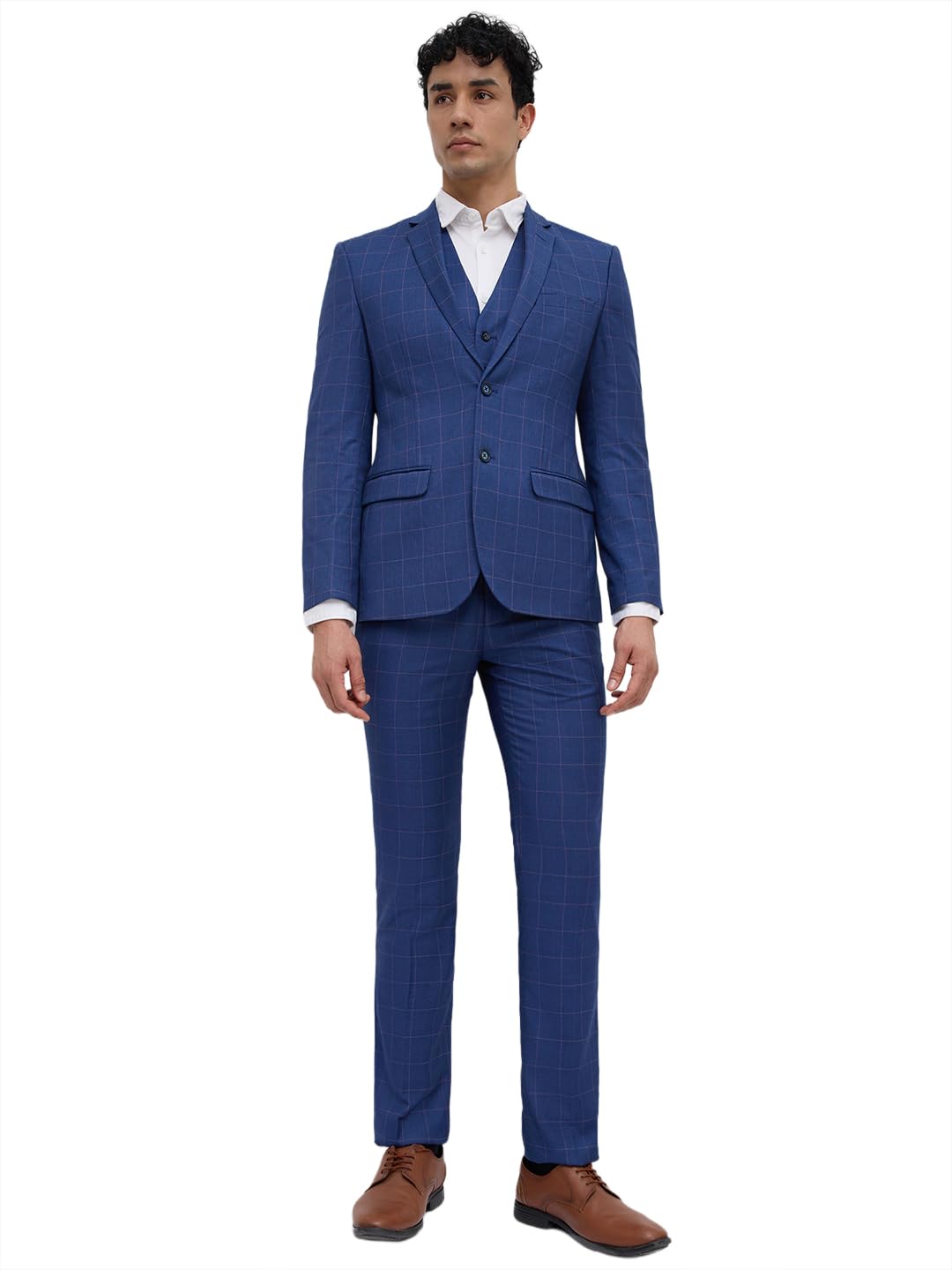park avenue Men Super Slim Fit Twill Pattern Terylene Rayon Blend Notch Lapel Full Sleeve Formal Suit-picture-47