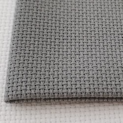 Image of KCS 4 /6 pc of 12 inch x 18 inch 18CT Counted Cotton Aida Cloth Cross Stitch Fabric (4 pc, Medium Grey)