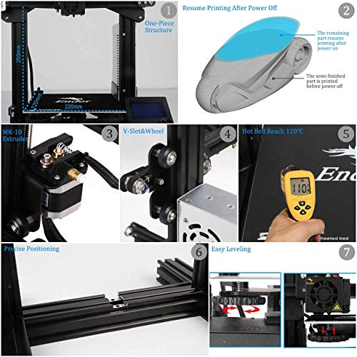 Image of WOL3D Creality Ender 3 3D Printer - DIY FDM 3D Printerwith WiFi Box, Resume Printing, 220x220x250mm Heated Bed, High Precision Printing, Easy Assembly for Beginners and Hobbyists