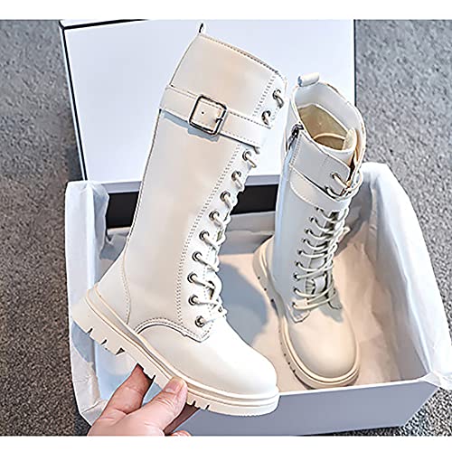 Girls Winter Warm Fur Riding Boots Knee High PU Leather Motorcycle boots4