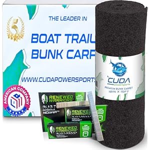 Cuda Boat Trailer Bunk Carpet – Premium Marine Carpet 18in Wide x 15ft Long