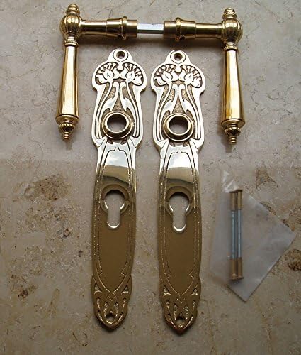 Antik Messing Türbeschlag Türdrücker Türgriffe Türklinken Jugendstil S107-1A