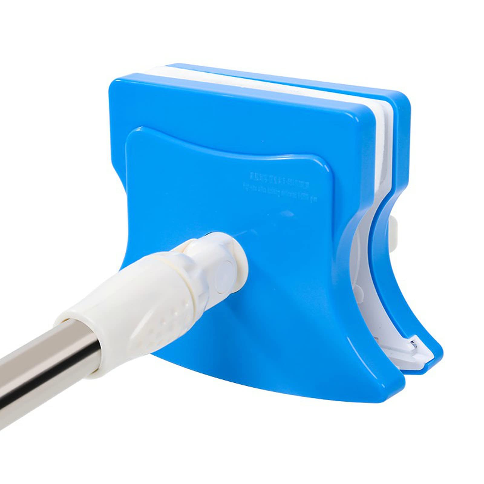 Limpia Cristales Magnético con 152mm Mango Telescópico y Cabezal Giratorio de 360° Cepillo para Limpiar Ventanas, Vidrio, Automóvil, Ducha,Azul