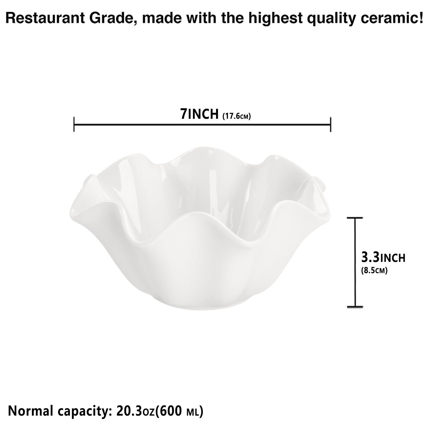 jinsongdafa Pasta Bowls 20 oz, Ceramic Large Salad Bowls,Soup Bowls Set of 2, Serving Bowls for Entertaining, Wide Shallow Dinner Bowls for Spaghetti -Microwave,Dishwasher,Oven Safe 7 Inch