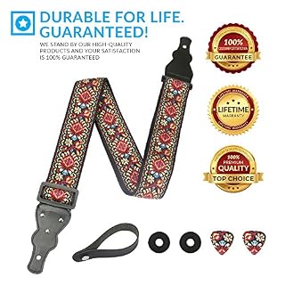 Sangle de guitare de style folk – Lot de cintres de guitare tissés jacquard avec 2 verrous de sangle et 2 médiators… - Les Beatles, Paul McCartney, John Lennon, RIngo Starr, George Harrison Sangle de guitare de style folk - Lot de cintres de guitare tissés jacquard avec 2 verrous de sangle et 2 médiators… – Image 6