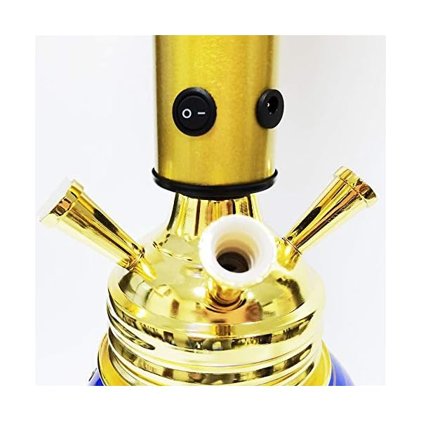 Rteanb Aluminiumhaare Arabische Hukahn Full Bar Vier-Personen-Huka mit Licht für bessere Shisha-Hukahn Rauchergenuss… – Bild 5