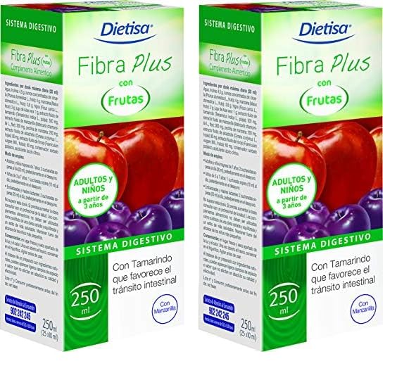 Dielisa - Fibra Plus con Frutas - 250 ml (Paquete de 2)