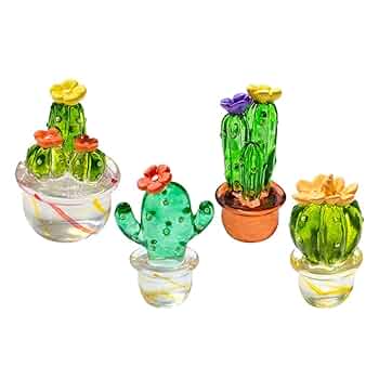 サボテンと二人　置き物 Amazon.co.jp: Yyiingkku ガラスサボテン置物 ミニチュアグッズ