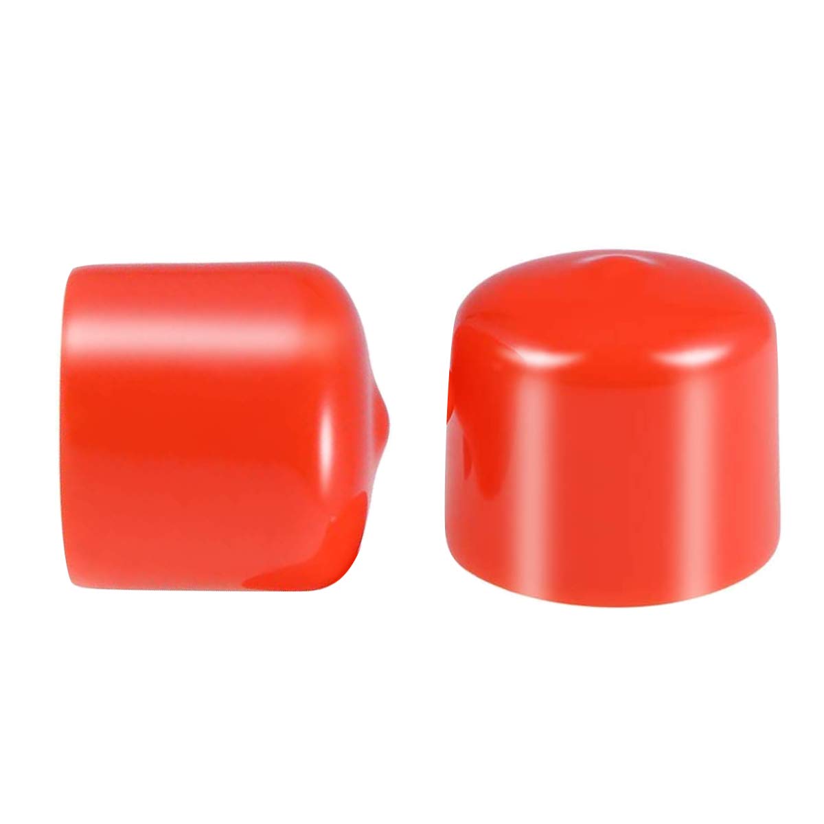 Screw Thread Protectors, Inner Dia 25mm Red PVC Rubber Round Tube Bolt Cap Plastic End Cap Cover Thread Protectors Red, 100 Pcs — image 1