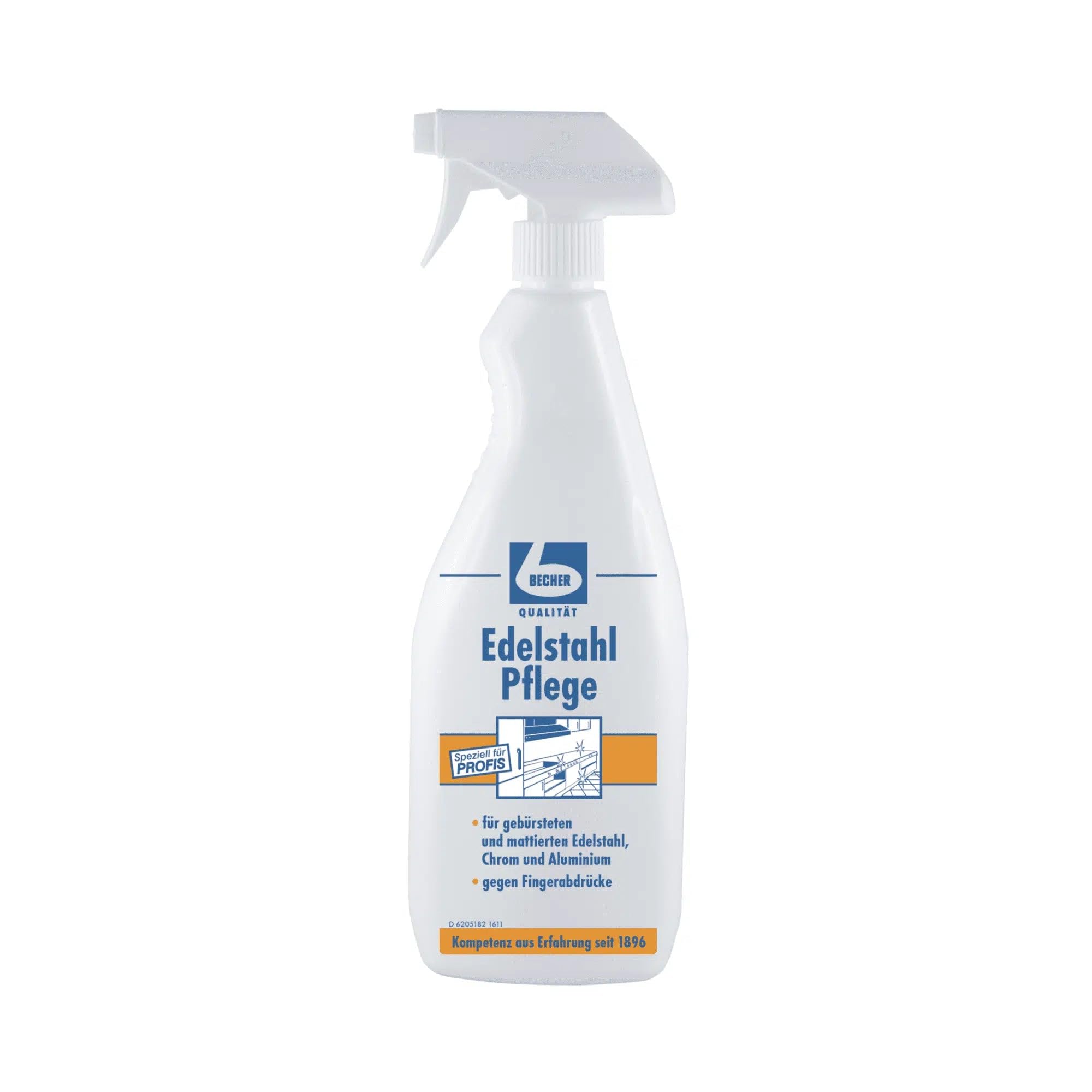 6 bicchieri DR. per la cura dell'acciaio inox, in flacone spray da 1 l, olio per la cura dell'acciaio inossidabile, cromo, ecc