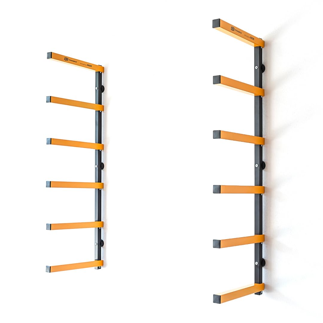 StrongRack R600 Schwerlastregal ⏐ Aufbewahrung Regal und Garage Organizer mit 6 Ebenen ⏐ Wandhalterung Regal für Ski und Gartengeräte Organizer