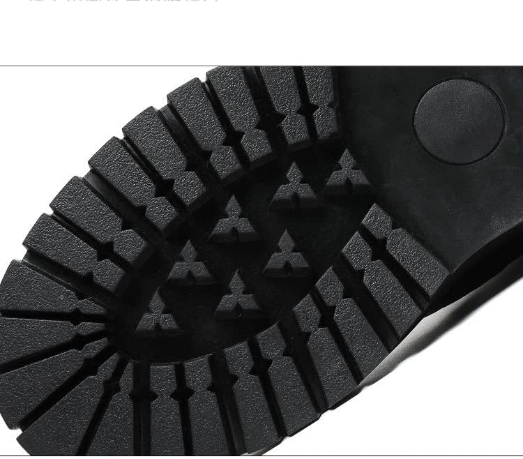 Men's Leather Platform Chelsea Boots Lug Sole Chunky Heel Brogue Dress Ankle Boots Round Toe Retro Slip-On Oxfords Boot - Image 6