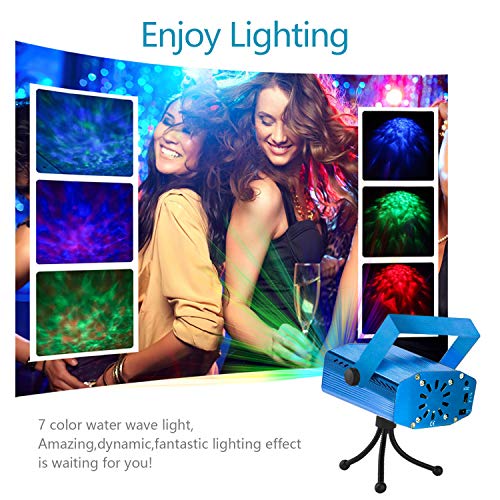 Leaden Party Laser Lights, 7 Colors Led Stage Party Light Projector, Strobe Water Ripples Lighting For Parties Room Show Birthday( Party Wedding Dance Lighting With Remote Control(Blue) #TOP2