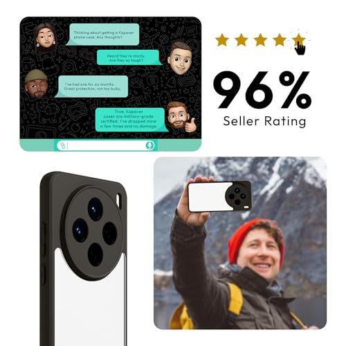 Image of KAPAVER Hybrid Series Back Cover Case Compatible with Vivo X200 (PC+TPU) (Black)