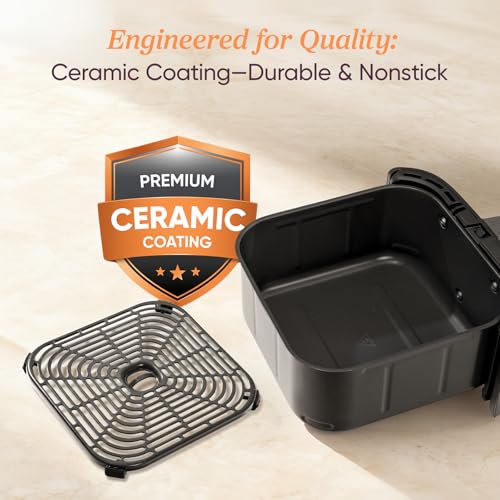 Image of Cosori 9-in-1 TurboBlaze Air Fryer 6 Qt, Premium Ceramic Coating, 90-450F, Precise Heating for Even Results, Air Fry, Roast, Bake, Broil, Dry, Frozen, Proof, Reheat, Keep Warm, 120V, Dark Gray