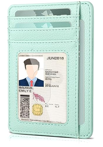 Image of Teskyer Slim Minimalist Wallet for Men, RFID Front Pocket Card Holder | Ultra Slim Front Pocket Design, 8 Card Slots, RFID Protection, Smooth Faux Leather for Everyday Carry