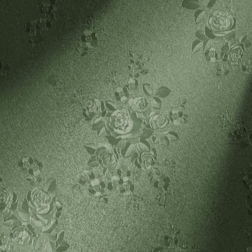 Erfoni Green Peel and Stick Wallpaper Thicken Flower Textured Wallpaper Solid Green Self Adhesive Contact Paper Floral Embossed Textured Removable Wall Paper Modern DIY Vinyl Roll 78.7