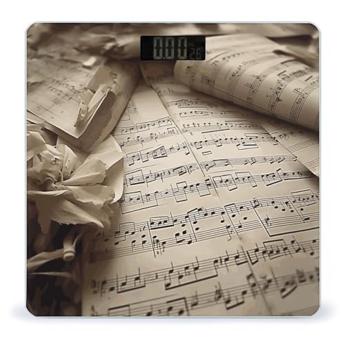Báscula digital de baño precisa con diseño musical miniatura 1