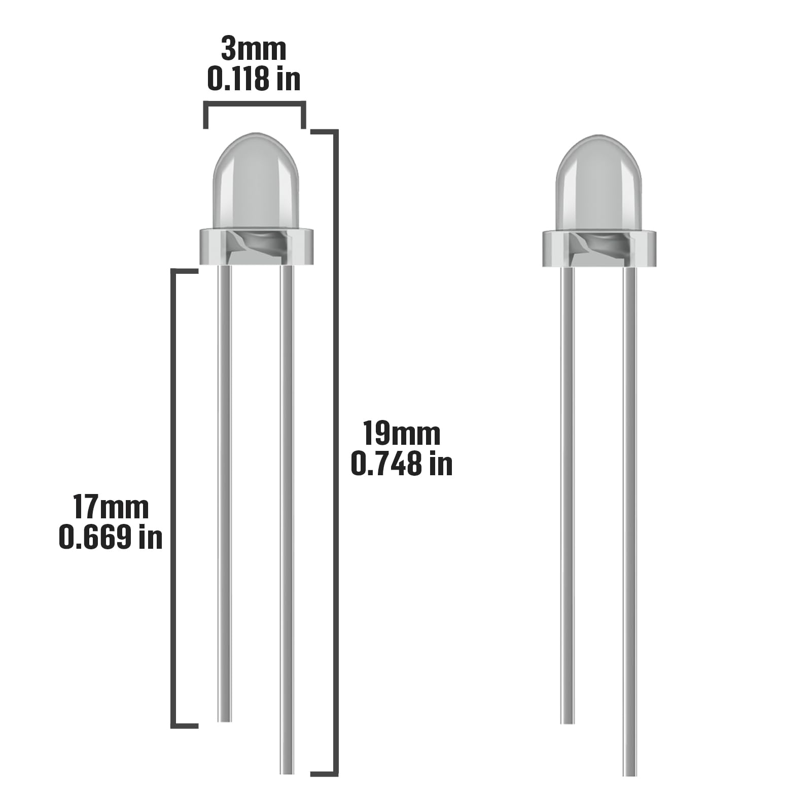 200 Stuks LED Diodes 3 Mm – 10 Kleuren (warmwit, Rood, Groen, Blauw, Geel, Oranje, Roze, Paars, Chartreuse, Wit) In Opbergdoos