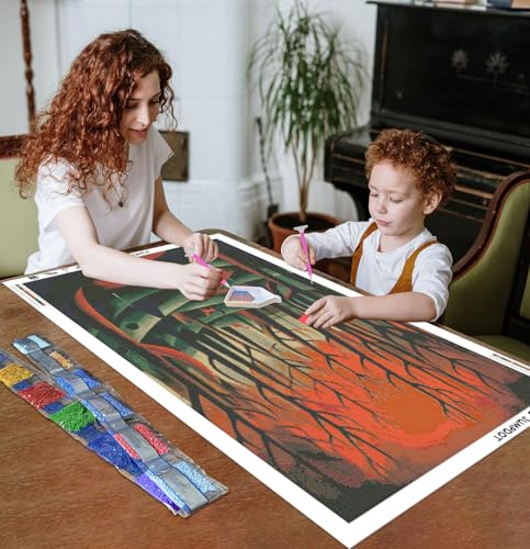 Punto de cruz diamante 5D Jumpdot de 70x40 cm para decorar con relieve brillante 2