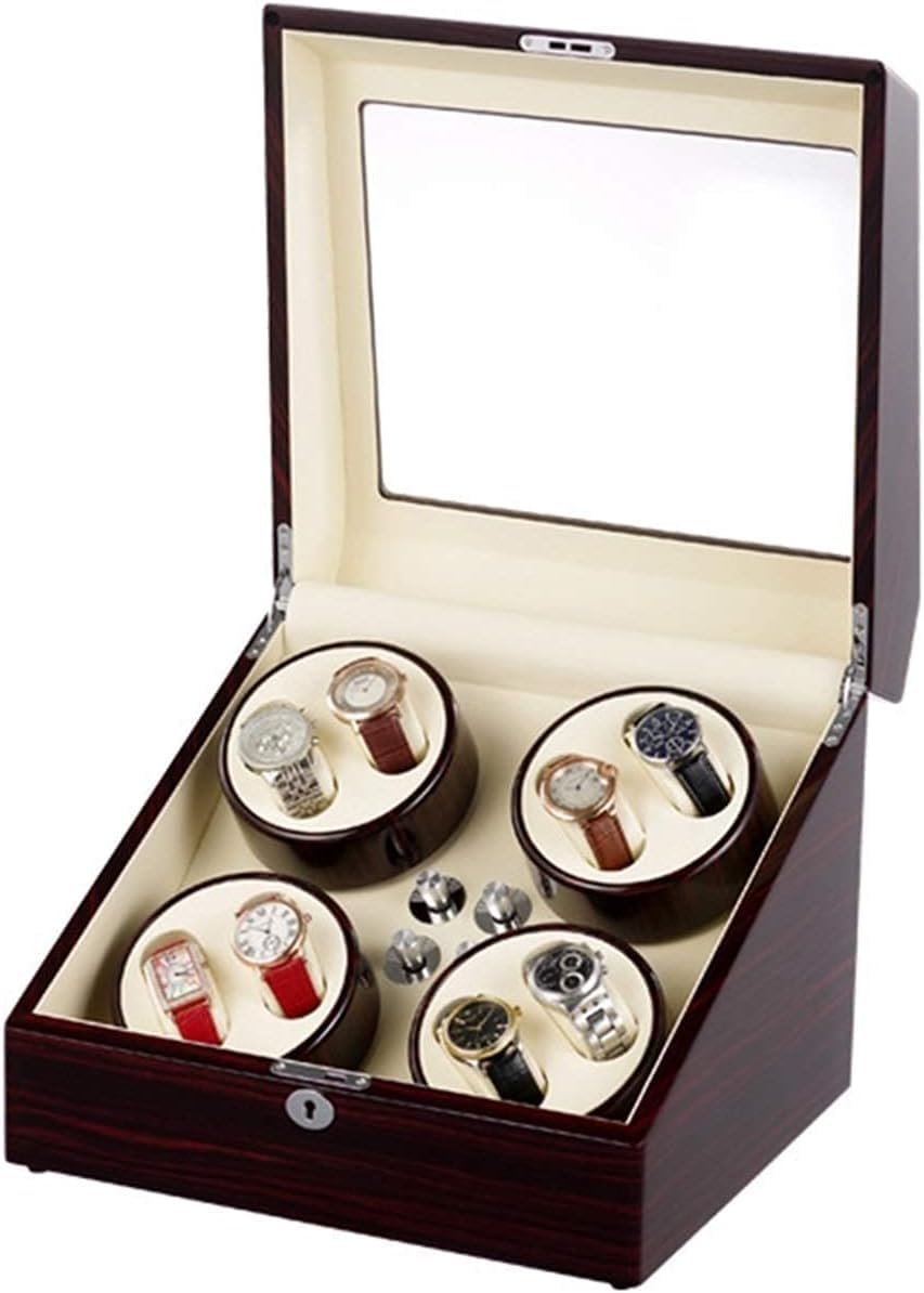 FENOKD Watches and Jewelry Automatic Watch Winders Box 8, 4 Rotation Modes, Super Quiet Motor, Wood Shell with Piano Paint, Bla