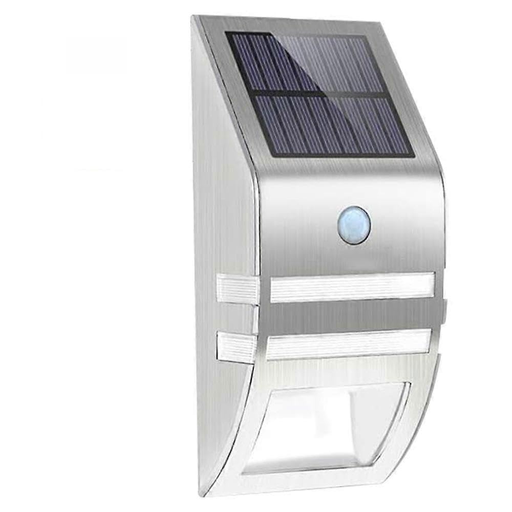 Joyhappst Image Color Stainless Steel Solar Motion Sensor Lights Waterproof 1Pcs Warm Light