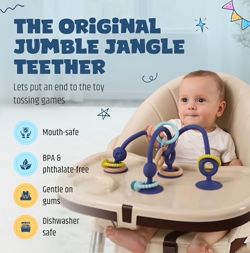 Juguete de dentición para bebé Jumble Jangle con ventosa anticaída 2