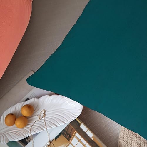 Miniatura 5 de Rythome Juego de 2 fundas de almohada de terciopelo para sofá y cama, 18 x 18 pulgadas, color verde azulado