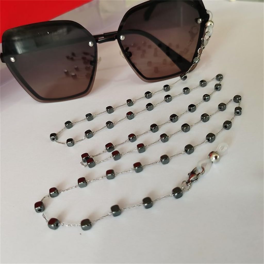 Chaîne de verres en acier et hématite noire pour bijoux chics