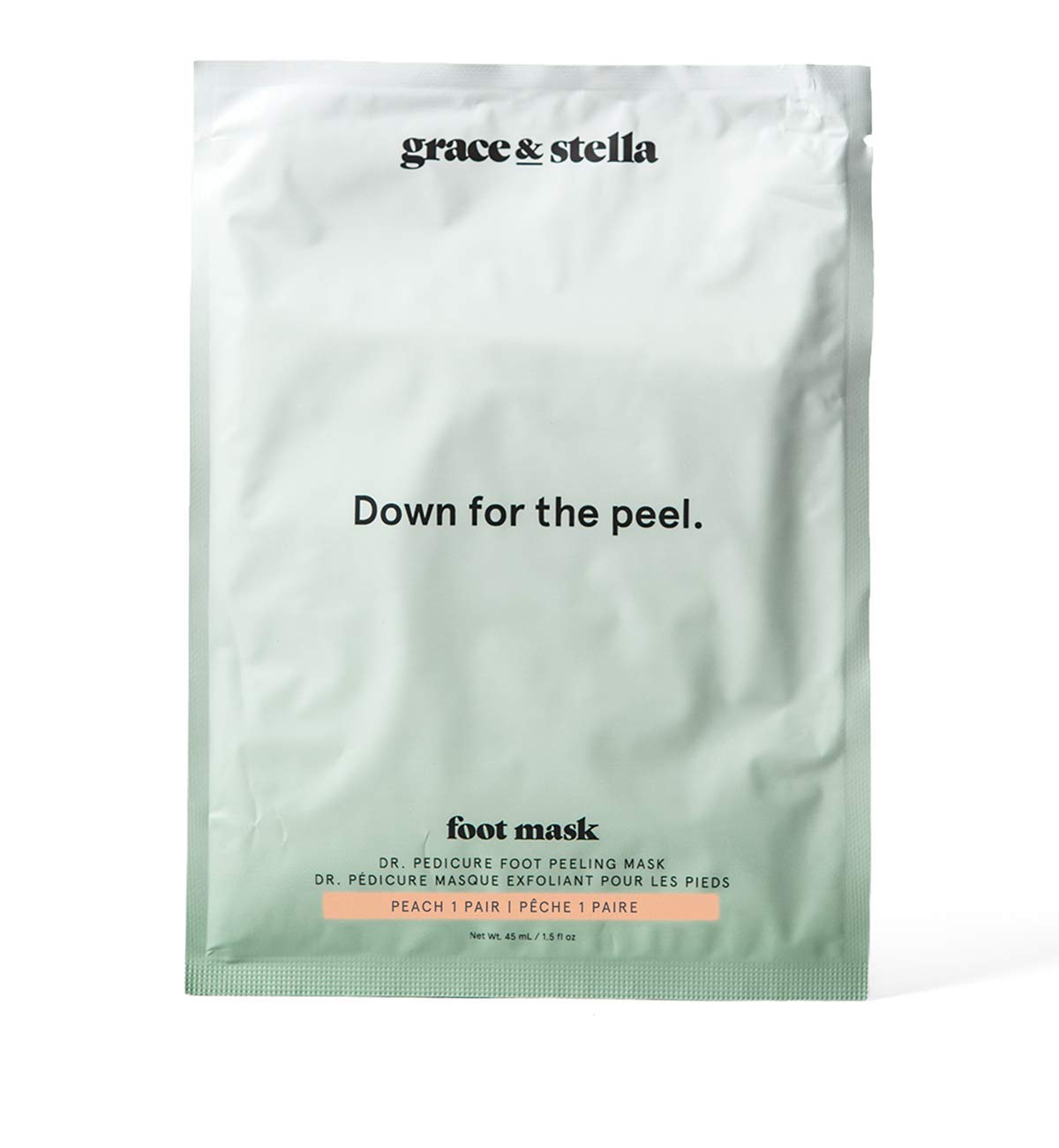 Foot Peel Mask (1 Pair, Peach) - Foot Peeling Mask for Soft Feet, Exfoliate Dead Rough Skin, Cracked Heels & Calluses, Get Soft Smooth Feet - Vegan Cruelty - Free Self Care by grace and stella
