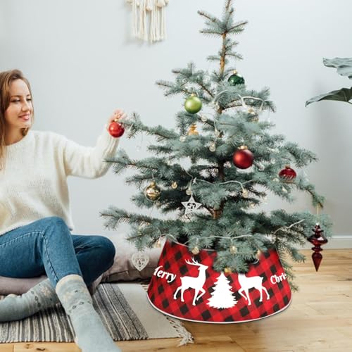 Falda de árbol de Navidad tradicional para crear un ambiente cálido de reunión en casa 5