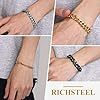 Richsteel Compact Cuban Chain Bracelet 6MM Wide 21CM Length 18K Gold Plated 316L Stainless Steel Men Jewelry Curb Bracelet #2