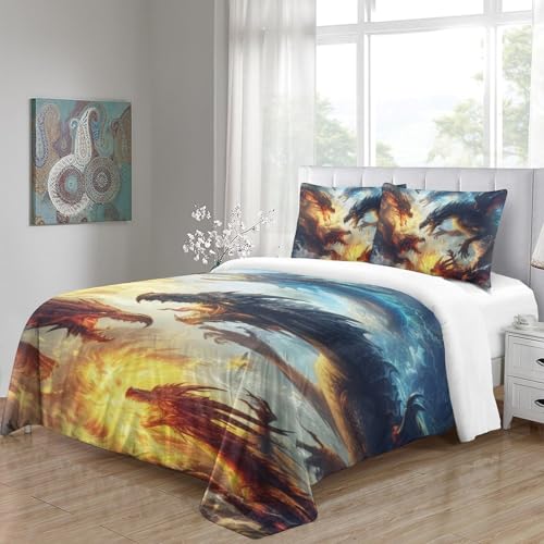 Housse de couette aigle 140x200cm pour chambre d'enfant et ado - 5