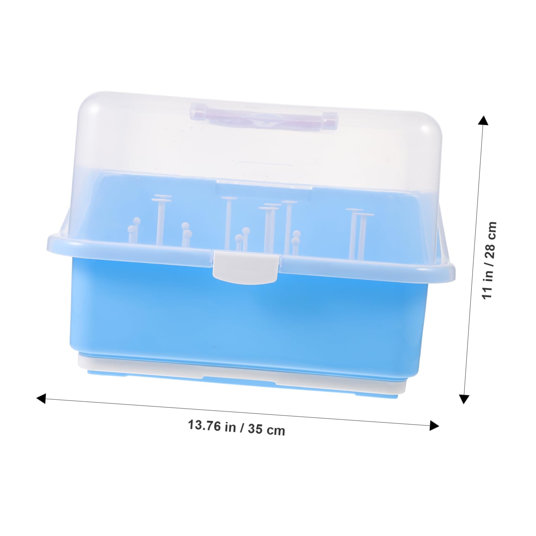 Trockenbox für Babyflaschen aus Pp mit Deckel, Blau, Tragbar | Integrierte Abtropffläche, Poröse Entwässerung, für Geschirr und Flaschen, Praktische Aufbewahrungslösung Zufällige Farbe