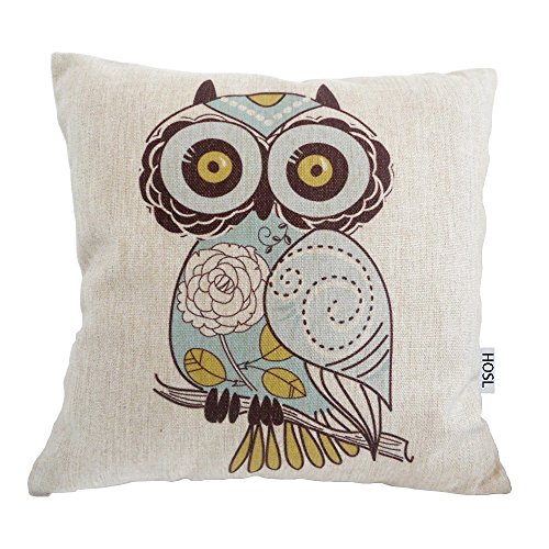 HOSL Owls Pattern Square Decorative Throw Pillow Case Cushion Cover 17.317.3 Inch(44CM44CM)