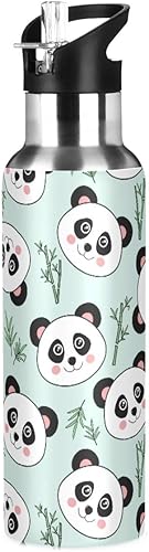 Vista 235 de Botella de agua amarilla para niños y niños, con aislamiento de acero inoxidable, para agua fría y caliente, con tapa con pajilla, para deportes