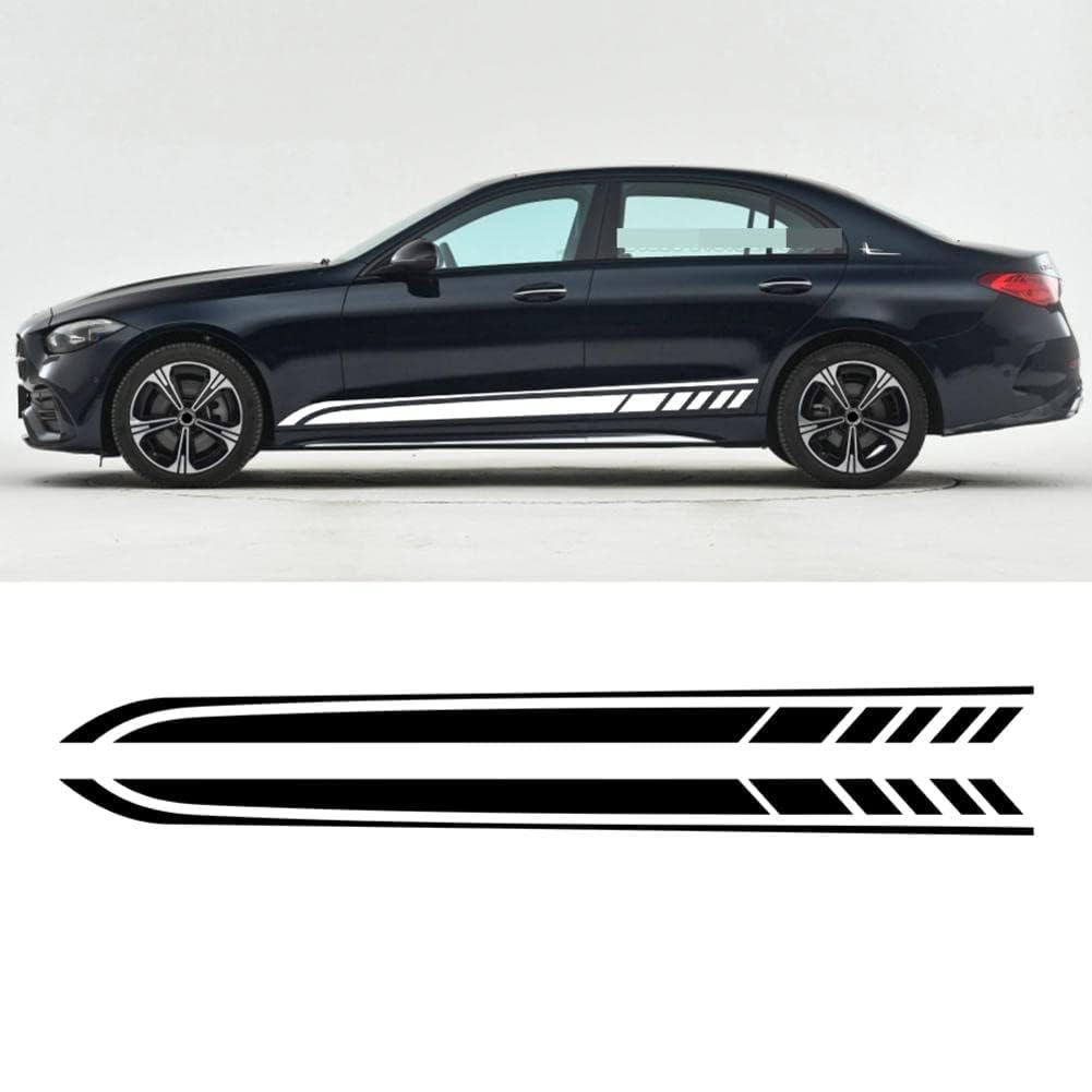 UNCLE LIAO Car Side Skirt For Mercedes Benz C Class W205 C63 C180 C200 C300 C350 C43 Auto Car Door Sticker Side Step Skirt.,Blue