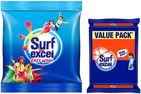 Surf Excel Easy Wash Detergent Powder, 5 Kg & Surf Excel Detergent Bar, Laundry Detergent Bar For Clothes, Removes Tough Stains, New long lasting fragrance, 4x200 g