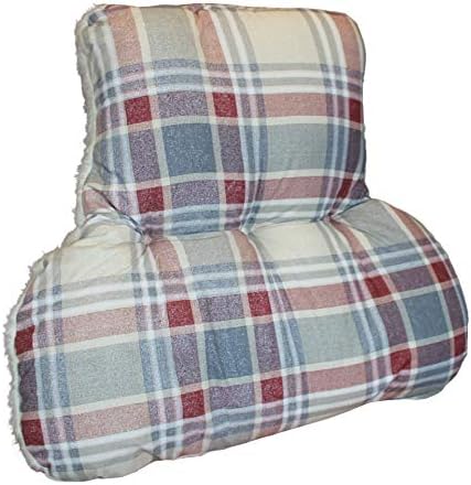 Diana Cowpe Fleece Back Support Cushion (Grey) Posture Therapy Cushion / Fleece Back Pillow - Lumbar / Orthopaedic Armchair Support & Pain Relief - T-Shaped Cushion for Reading, TV - MADE IN UK